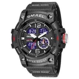SMAEL Sport Watch Military Wristwatch for Men Alarm Stopwatch LED Digital Back Light Dual Time Display Waterproof Watch Men 8007