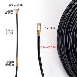 3mm 5M-40M Nylon Cable Puller Electrician Tape Conduit Ducting Wall Wire Threader Fish Guide Electrician Pushing Tape