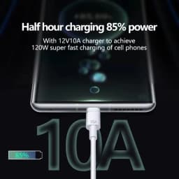 1/2/3Pcs 10A Cable 120W Super Fast Charging USB to Type C Cable For Android Highspeed Data Transfer For Xiaomi Redmi 2M Cable