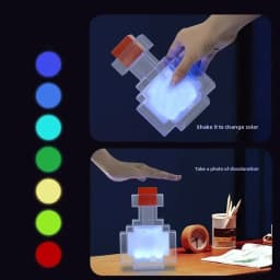 MC Game Night Light Change Color Liquid Medicine Bottle Model Pixel Wind Peripheral Toy Rechargeable Led Light for Room decorate