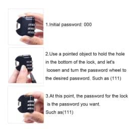 3 Dial Digit Number Code Password Combination Padlock Security Travel Safe Lock for Padlock Luggage Lock of Gym