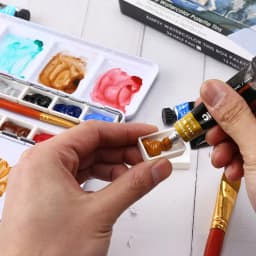 Empty Watercolor Palette, Metal Watercolor Tin with 26pcs Half Pans Paint Case with Lid Paint Box for Travel Gouache Oil Paintin