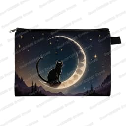 Ouija Board Ghost Print Cosmetic Case Magic Black Cat Witch Women Makeup Bag Bats Skull Candy Napkin Storage Bags Halloween Gift