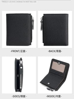 Genuine Leather Women Small Rfid Wallets with Zipper Coin Pocket Fashion Woman Short Bifold Money Purse Multi Card Holder Wallet