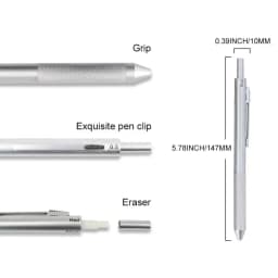 4 in 1 Multi-Function Metal Gravity Sensing Pen Students 3Colors Ballpoint Pen Mechanical Pencil Set Press Gel Pen Signature Pen