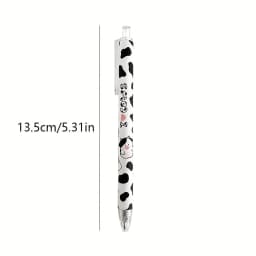 Naughty cow gel pen -6 pieces, fine 0.5mm bullet head, flexible and smooth black ink, suitable for precise writing and drawing