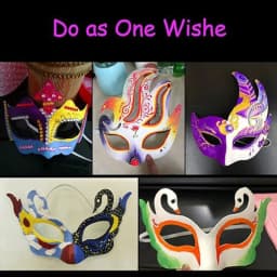 New half face cat face fox mask DIY hand drawn Japanese style anime party and ball supplies for men and women