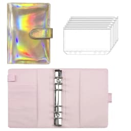 2024 Laser Budget Binder Zipper Envelopes Organizer Cash Envelopes for Budgeting Saving Money A6 Planner 6 Pockets Accessories