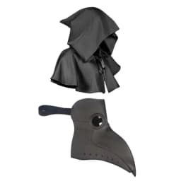 Halloween Costume Human Bird Beak Mask Plague Doctor Mask and Cape Set Role Play Costume Steampunk Photo Prop Gift