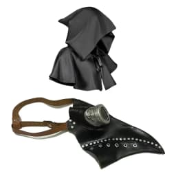 Halloween Costume Human Bird Beak Mask Plague Doctor Mask and Cape Set Role Play Costume Steampunk Photo Prop Gift