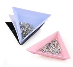 5/10Pcs Plastic Triangle Nail Tray Nail Art Rhinestone Glitter Box Plate Tray Holder Storage Container Manicure Tools