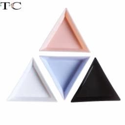 5/10Pcs Plastic Triangle Nail Tray Nail Art Rhinestone Glitter Box Plate Tray Holder Storage Container Manicure Tools