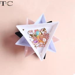 5/10Pcs Plastic Triangle Nail Tray Nail Art Rhinestone Glitter Box Plate Tray Holder Storage Container Manicure Tools