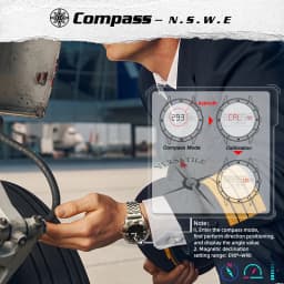 NORTH EDGE Men's Sports Digital Watch Waterproof 50M Altimeter Barometer Compass Business Luxury Men's Watch Outdoor Smartwatch