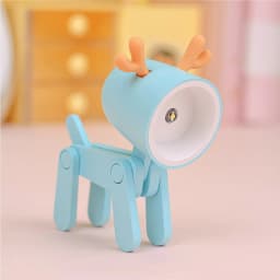 LED Night Light Mini Folding Desk Lamp Cute Pet Lights Dog Deer Portable Night Light Student Living Room Decor Gift