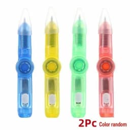 4-1Pcs LED Light Spinning Pen Fingertip Ballpoint Pens Toy Glow-in-the-dark Cool Fidget Spinner Pen for Kid Decompression Toys