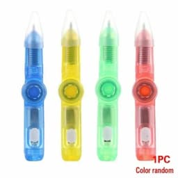 4-1Pcs LED Light Spinning Pen Fingertip Ballpoint Pens Toy Glow-in-the-dark Cool Fidget Spinner Pen for Kid Decompression Toys