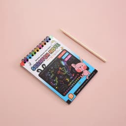 1 Set Rainbow Scratch Paper Art Book DIY Art Paper Card Neon Scratch Book with Wood Stick for Children to Learn Painting