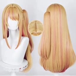 Anime Oshi No Ko Hoshino Ruby Cosplay Wig 70cm Straight Orange Gold Rose Pink Heat Resistant Synthetic Hair Wig Wigs