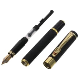Elegant Design Dragon Crystal Diamond Pen Smooth Writing Fountain Pen Classic Black Classic Pen Basic Office Write Supply
