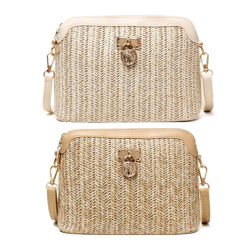 Straw Woven Messenger Bag Casual Shell Summer Beach Women Crossbody Handbags Female Shoulder Cross Body Boho Bag
