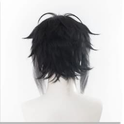Anime Ryūnosuke Akutagawa Ryunosuke Akutagawa Wig Black and White Short Curly Party Hair Halloween Cosplay Props Accessory