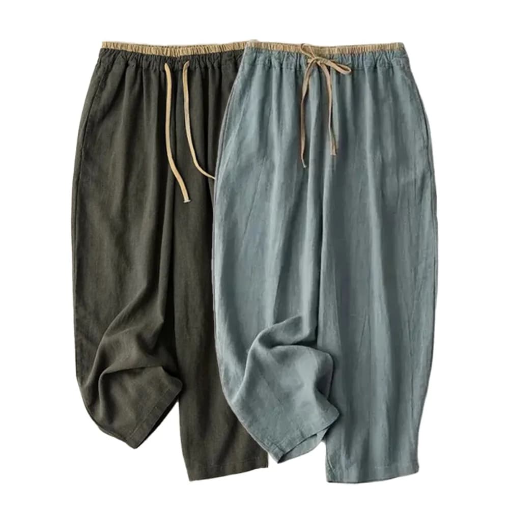 Linen Casual Solid Lace Up Elastic High Waist Loose Wide Leg Women's Pants Ankle-Length Pants For Women Clothing 2024 Fashion