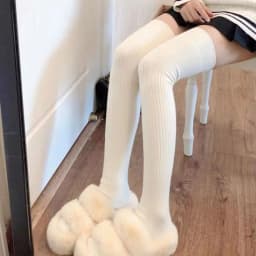 Ladies Women Knitted Thigh-High Over the Knee Socks Solid Color Winter Long Stockings Women Girls Warm Hosiery Socks Gifts