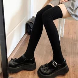 Ladies Women Knitted Thigh-High Over the Knee Socks Solid Color Winter Long Stockings Women Girls Warm Hosiery Socks Gifts