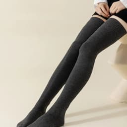 Ladies Women Knitted Thigh-High Over the Knee Socks Solid Color Winter Long Stockings Women Girls Warm Hosiery Socks Gifts