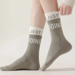 1 Pair Trendy Stretch High Tube Socks High Elasticity Lady Sports Socks Breathable Sweat Absorption For Adult