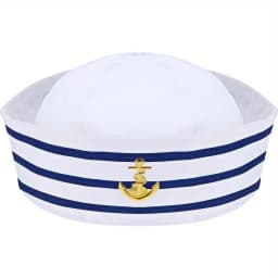 PESENAR Sailor Hat Navy Blue Yacht Blue Captain Cap White Sail Cap for Clothing Accessories for Adults