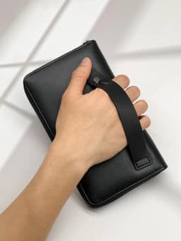 Fashion Simple Black Long Wallet Commuting Out Multi Card Position Large Capacity Portable Cell Phone Wallet