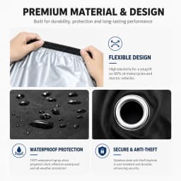 Motorcycle Cover Waterproof All Season Dustproof UV Protection 190T Motorbike Cover Multiple Colors