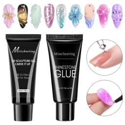 30g Nail Rhinestone Glue for Nails Super Strong Gel Nail Glue for Nail Charm 3D Nails Bling Gel Decoration Gem Nail Art Diamonds