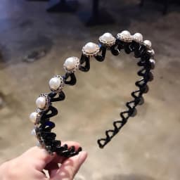 Non-Slip Rhinestone Hairbands Elastic Flower Fashion Pearl Women Hair Hoop Bands Headband Bezel Girls Hair Accessories Headdress