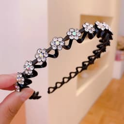 Non-Slip Rhinestone Hairbands Elastic Flower Fashion Pearl Women Hair Hoop Bands Headband Bezel Girls Hair Accessories Headdress