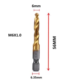 Hex Shank Titanium Plated HSS Screw Thread Metric Tap Drill Bits Screw Machine Compound Tap M3 M4 M5 M6 M8 M10 Hand Tools