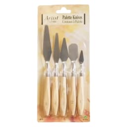 5-Piece Oil Painting Palette Knife Scraper Wooden Varnish Spatula Smoothing Knife