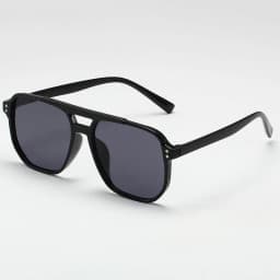 Women Men Square Sun Glasses Retro Polygon Sunglasses Female Black Vintage Fashion Ladies Sunglasses Double Beam Eyeglasses