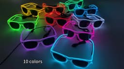 1PC Light Up LED Glasses Glow Sunglasses EL Wire Neon Glasses Glow in The Dark Party Supplies Neon Party Favors for Adults