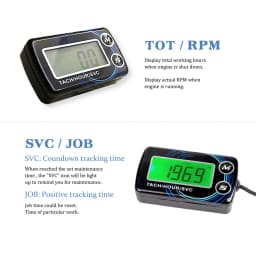 Inductive Tachometer Hour Meters 2 IN 1 Gauge Alert RPM Engine Hour Meter Backlit Resettable Tacho for Motorcycle ATV Lawn Mower