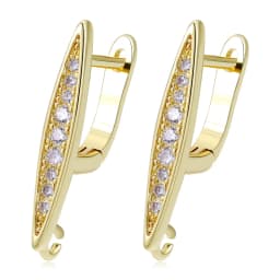 Juya DIY Fine Jewelry Material Supplies Handmade Earwire Gold/Silver Color Earring Hooks Accessories For Luxury Earrings Making