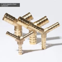 Tee T Type 3 Three Way Brass Pipe Fitting Connector Adapter 4mm 5mm 6mm 8mm 10mm 12mm 16mm 19mm Hose Barb