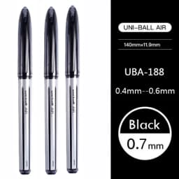 UNI Uni-ball UBA188 Air Roller Ball Pen, 0.5/0.7mm Resin Nib Calligraphy Brush Super Smooth for Handwriting, Signature, Drafting