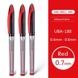 UNI Uni-ball UBA188 Air Roller Ball Pen, 0.5/0.7mm Resin Nib Calligraphy Brush Super Smooth for Handwriting, Signature, Drafting
