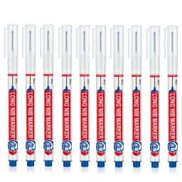 10Pcs/Set 20mm Deep Hole Long Nib Head Markers For Metal Perforating Pen Waterproof Bathroom Woodworking Decoration Pen