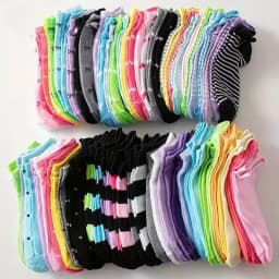 10/20/30/50/100Pairs Heart Print Socks Valentine's Day Candy Colored Ankle Socks Women's Stockings & Hosiery