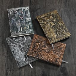 A5 Notebook,Dragon Embossed Retro Hardcover Leather Cover,100 Sheets/Book,Horizontal Line Inside Office Learning Diary QP-04
