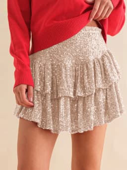 Spring and summer European and American ladies' fashion casual skirt pants sequined versatile skirt pants